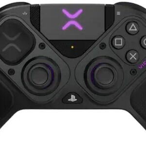 Black Gaming Controller with Purple Accents